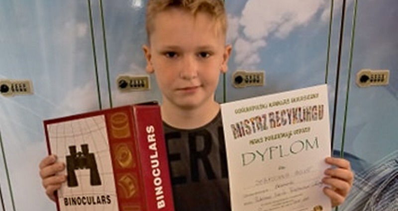 Uczeń PSP Kostrza nagrodzony w Ogólnopolskim Konkursie Ekologicznym "Mistrz Recykllingu" 