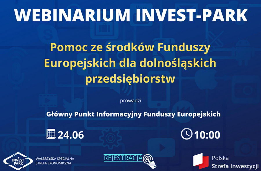 Zaproszenie na webinarium "Pomoc ze środków Funduszy Europejskich dla dolnośląskich przedsiębiorstw"