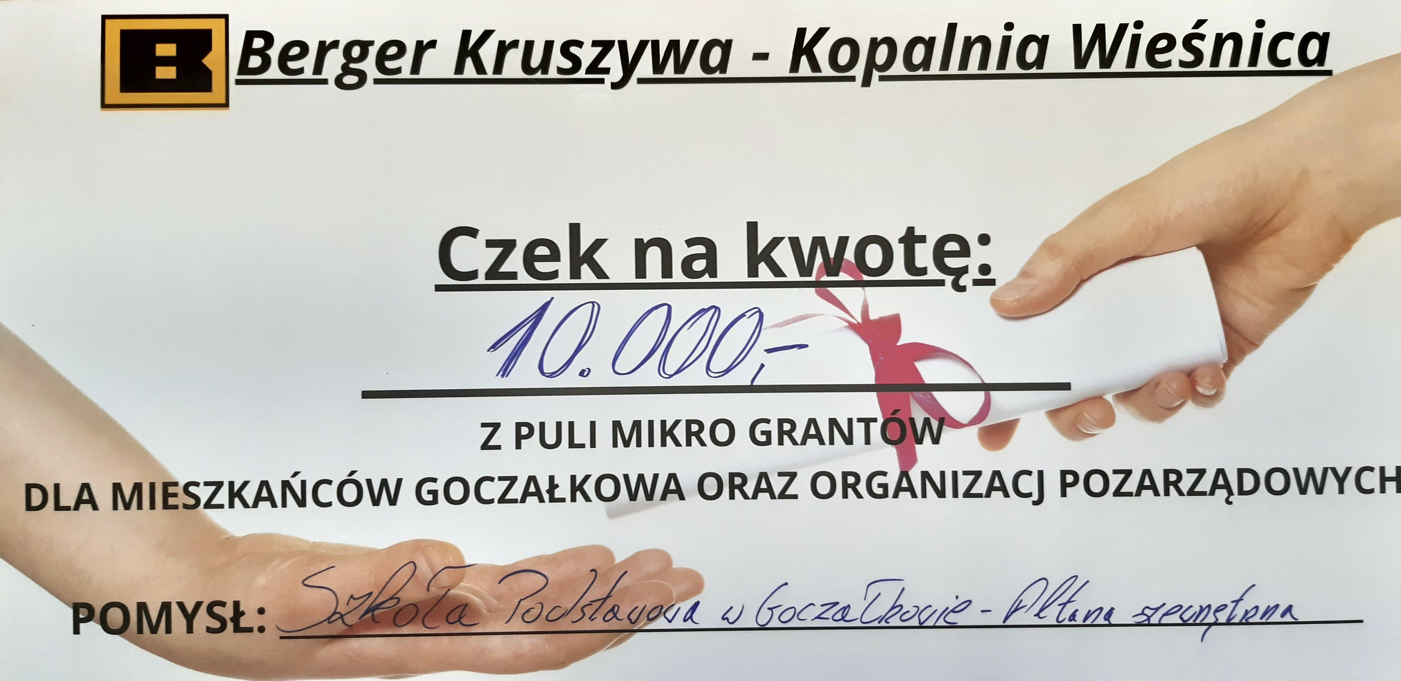 Grant na drewnianą altanę w Goczałkowie 