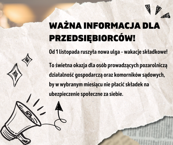 Ważna informacja dla przedsiębiorców!