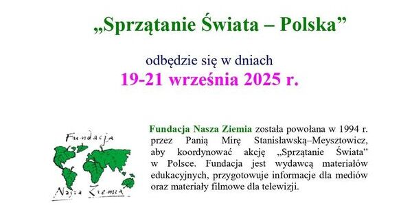 Zapowiedź akcji „Sprzątanie Świata”