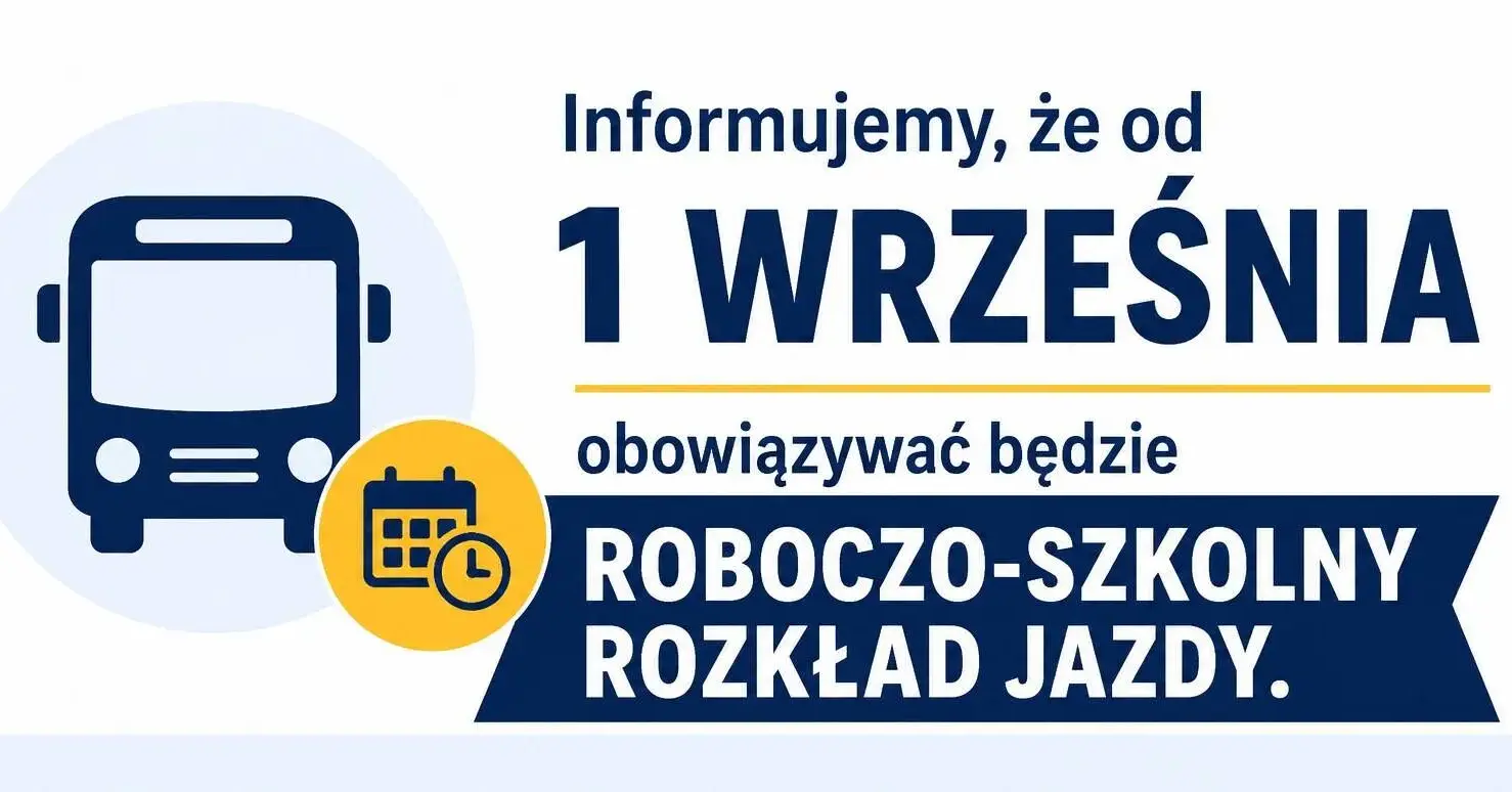 Zmiana rozkładu jazdy od 1 września