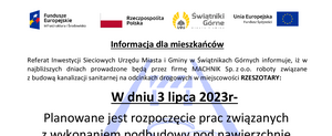 Budowa kanalizacji sanitarnej-- rozpoczęcie prac związanych z wykonaniem podbudowy pod nawierzchnię drogową na ul. Paryskiej.