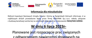 Budowa kanalizacji sanitarnej- rozpoczęcie prac związanych z odtworzeniem nawierzchni drogowych na ul. Modrzewiowej oraz ul. Różanej