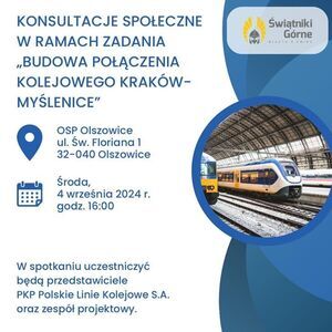 KONSULTACJE SPOŁECZNE W RAMACH ZADANIA "BUDOWA POŁĄCZENIA KOLEJOWEGO KRAKÓW-MYŚLENICE"