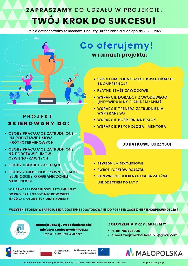 Plakat projektu Twój krok do sukcesu