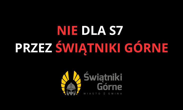 Plakat dotyczący sprzeciwu wobec budowy drogi S7