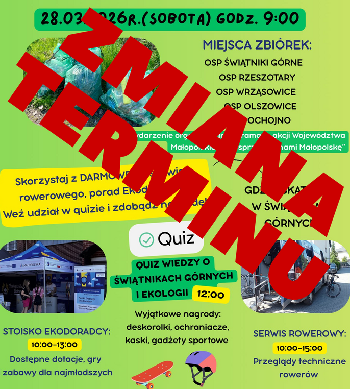 Plakat o zmianie daty wydarzenia