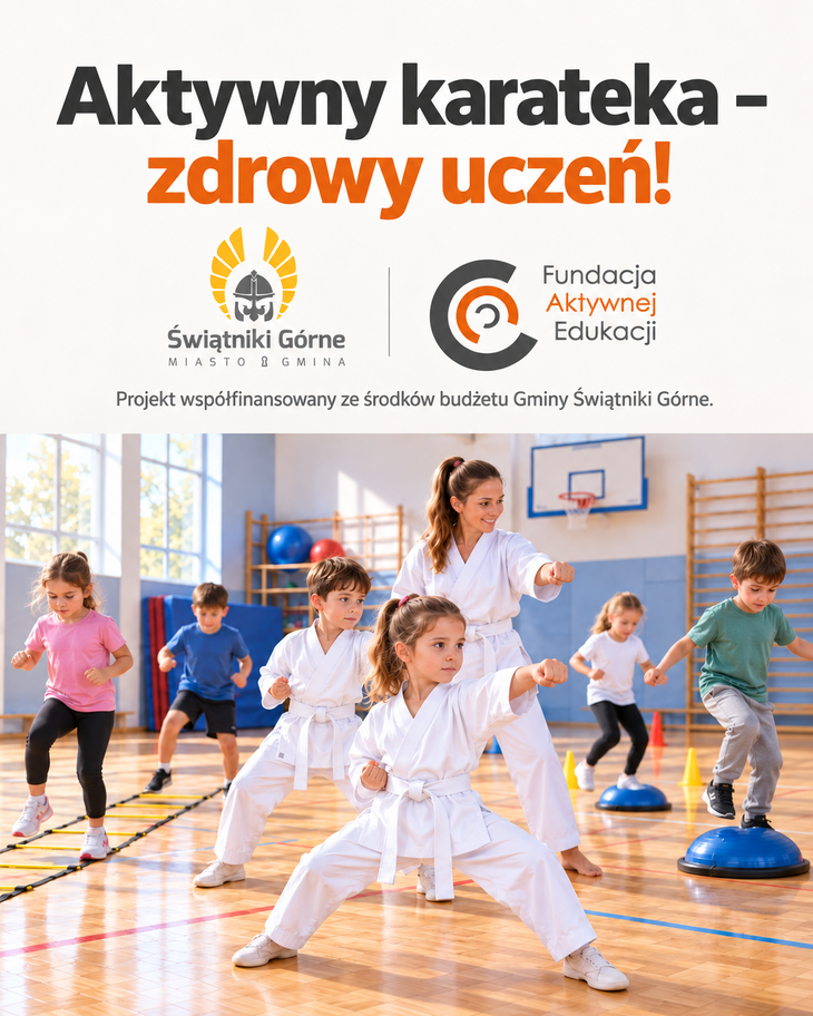 Plakat Aktywny karateka - zdrowy uczeń!