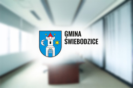 Herb Gminy Świebodzice na rozmyty tle