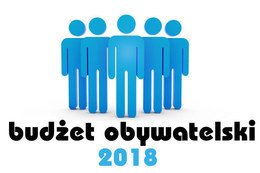 Grafika niebieskie ludziki i napis Budżet obywatelski 2018