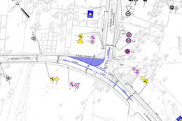 Mapka ze zmianą organizacji ruchu