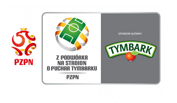 Logo PZPN napis z podwórka na stadion o puchar tymbarku pzpn logo tymbarku na szarym tle