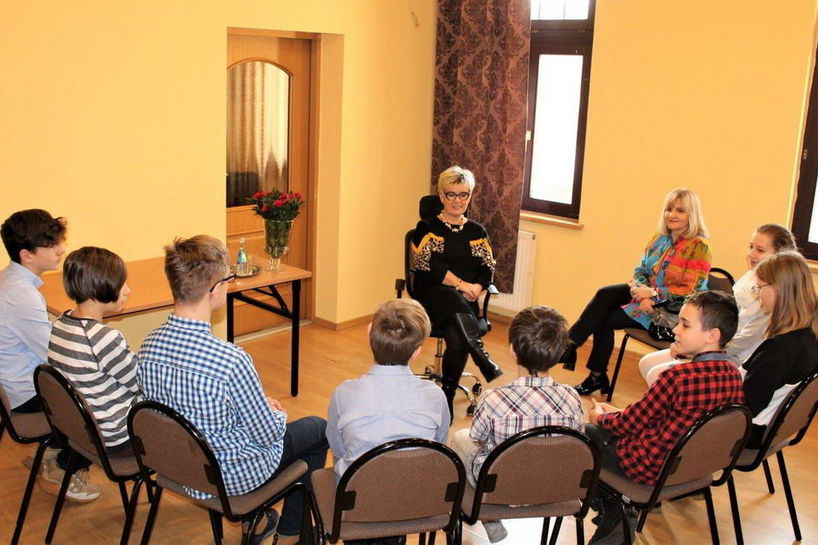 Zdjęcie uczestników wywiadu z posłanką Katarzyną Mrzygłocką