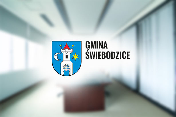 Herb Gmina Świebodzice na rozmytym tle