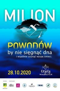 Plakat z napisem MILION POWODÓW by nie sięgnąć dna