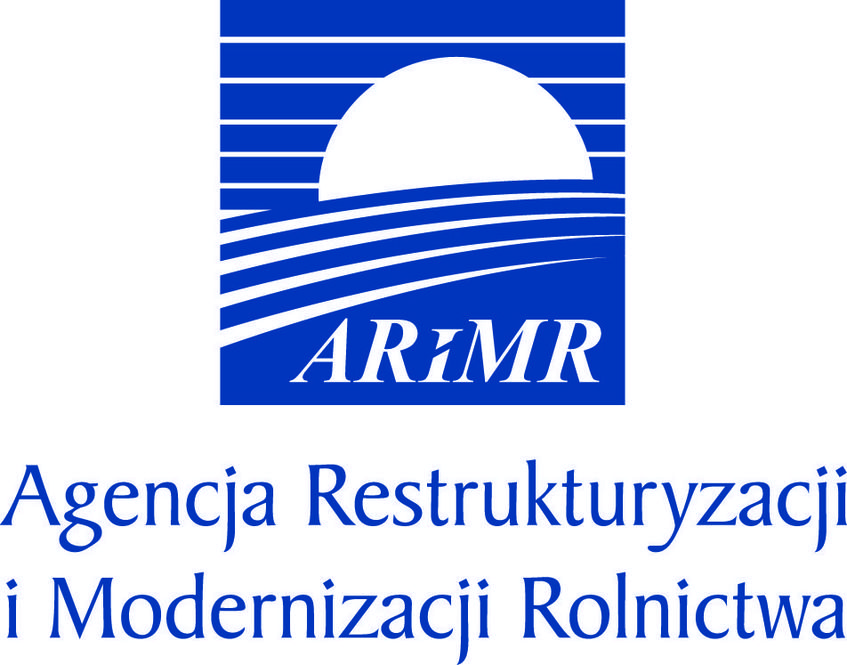 Logo Agencji Restrukturyzacji  i Modernizacji Rolnictwa w biało- niebieskich barwach