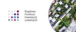 Logo Funduszu Inwestycji Lokalnych. Biały prostokąt z kolorowym znakami. 