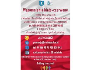 Plakat w pionie biało - czerwony