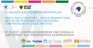 Poziomy prostokąt. Plakat informacyjny o VI Dolnośląskim Kongresie Obywatelskim.