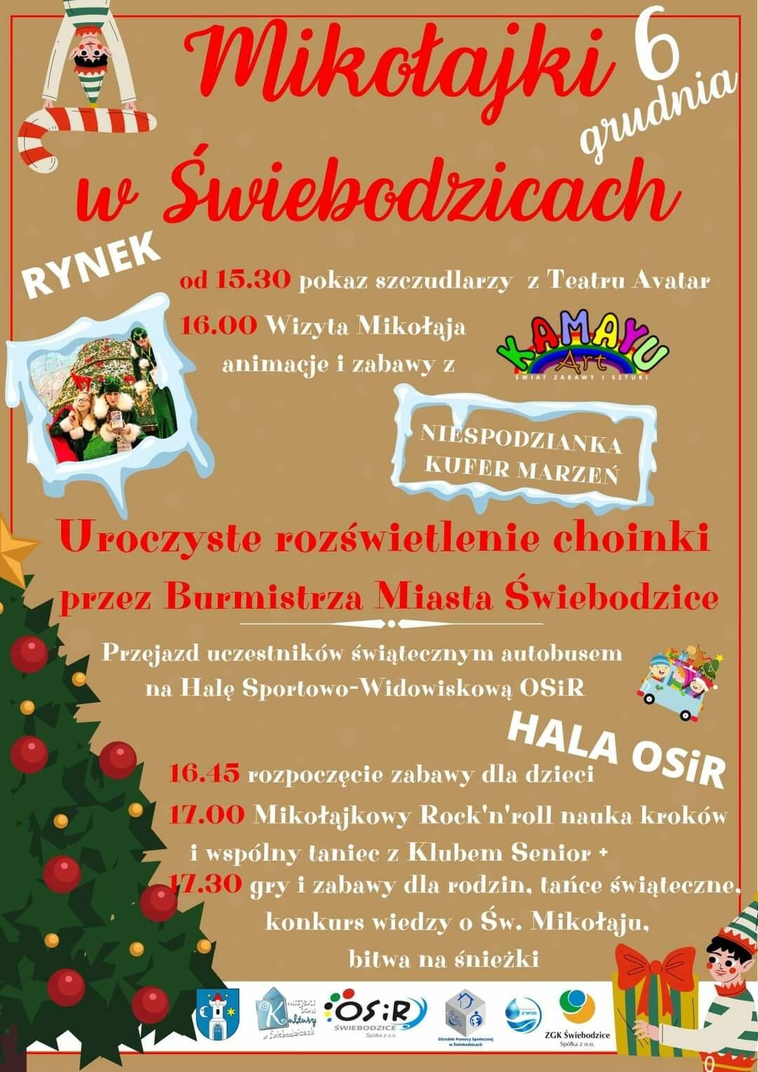 Plakat z informacją o Mikołajkach