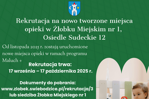 Żłobek Miejski nr 1 w Świebodzicach na Osiedlu Sudeckim zaoferuje 48 miejsc dla dzieci do lat 3.