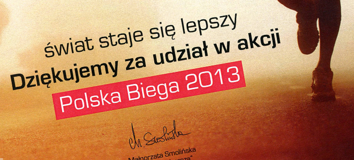 POLSKA BIEGA - Podziękowania za włączenie się do akcji