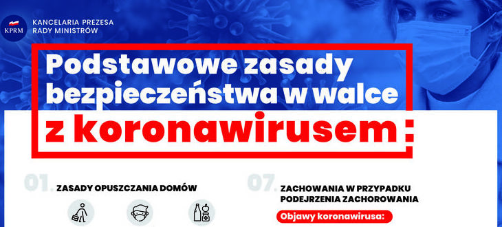 Część plakatu - Podstawowe zasady bezpieczeństwa w walce koronawirusem