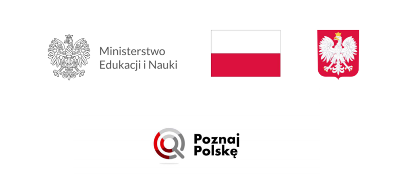 Logotypy Ministerstwo edukacji i nauki, flaga o godło polski, logo poznaj polskę
