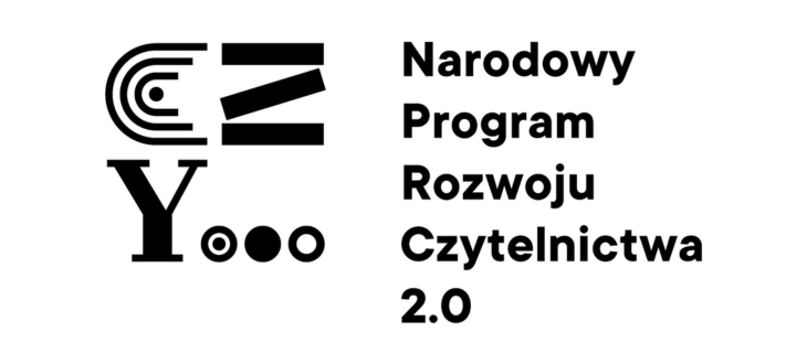Alternatywny opis: Logo Narodowego Programu Rozwoju Czytelnictwa 2.0 składające się z geometrycznego znaku graficznego i tekstu pod nim.