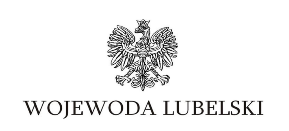 Logo  Orła Białego z koroną nad napisem "WOJEWODA LUBELSKI" w czcionce kapitalik.