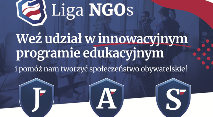 Fragment ulotki Liga NGOs. Weż udział w innowacyjnym programie edukacyjnym!
