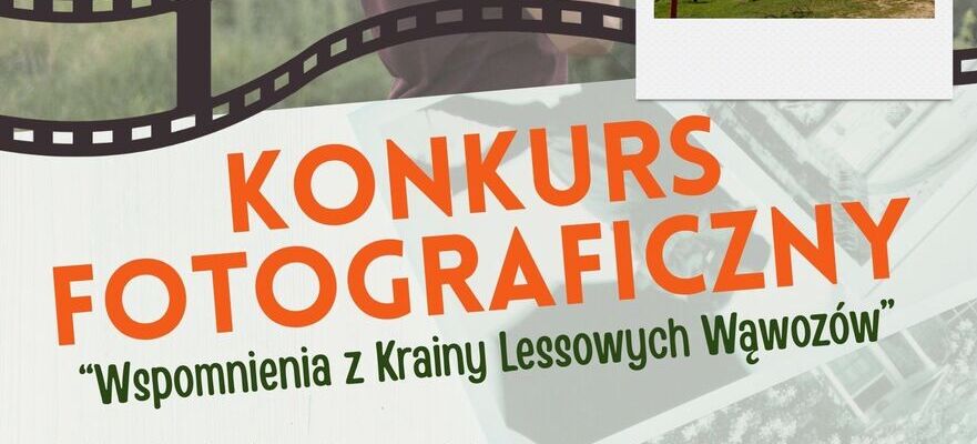 Organizatorami konkursu są Polska Marka Turystyczna "Kraina Lessowych Wąwozów" i Ministerstwo Sportu i Turystyki. Zdjęcie przedstawia mężczyznę z aparatem oraz zamek.