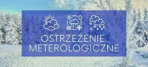 Grafika z napisem Ostrzeżenie meteorologiczne