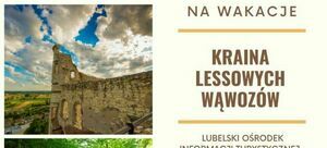 zdjęcie ruin i napis kraina lessowych wąwozów