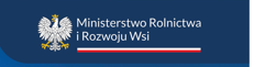 Napis Ministerstwo Rolnictwa i Rozwoju Wsi na niebieskim tle