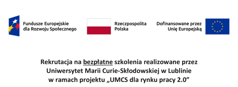 Bezpłatne szkolenia realizowane przez UMCS w Lublinie
