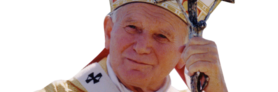 Wykadrowana grafika przedstawiająca Jana Pawła II