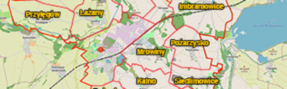 Mapa miejscowości w gminie Żarów