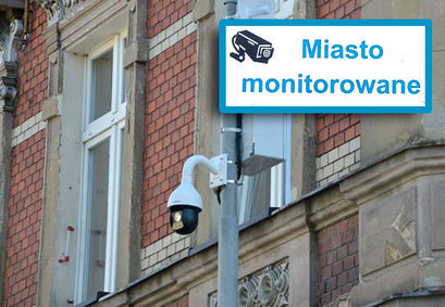 Monitoring miejski i napis Miasto monitorowane