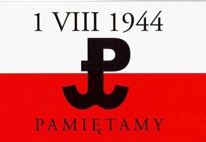 Flaga polski i napis 	
1 VIII 1944 PAMIĘTAMY