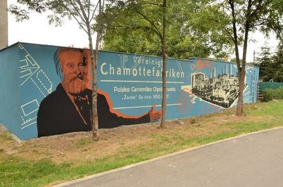 mural przy ul. Krasińskiego w Żarowie przedstawiający Carla Kulmiza