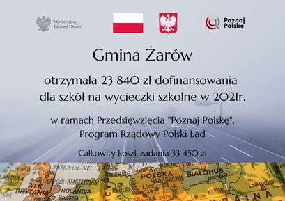 Otrzymaliśmy dofinansowanie na wycieczki szkolne w ramach programu "Poznaj Polskę"