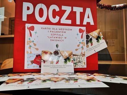 Świąteczna kartka dla medyków i pacjentów Szpitala „Latawiec” w Świdnicy