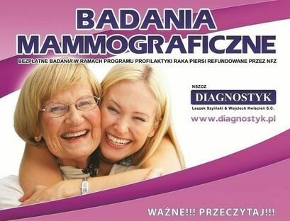 badania mammograficzne plakat