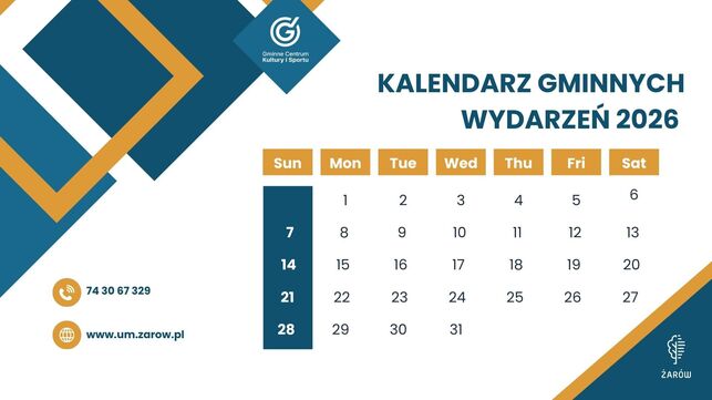 Kalendarz wydarzeń w gminie Żarów na 2026 rok