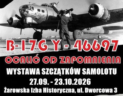 Wystawa szczątków amerykańskiego samolotu bombowego Boeing