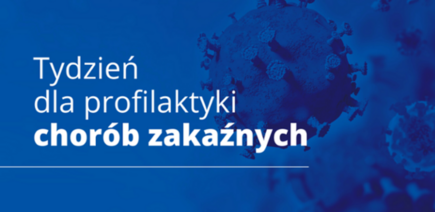 Kawałek Banera z napisem Tydzień dla profilaktyki chorób zakaźnych