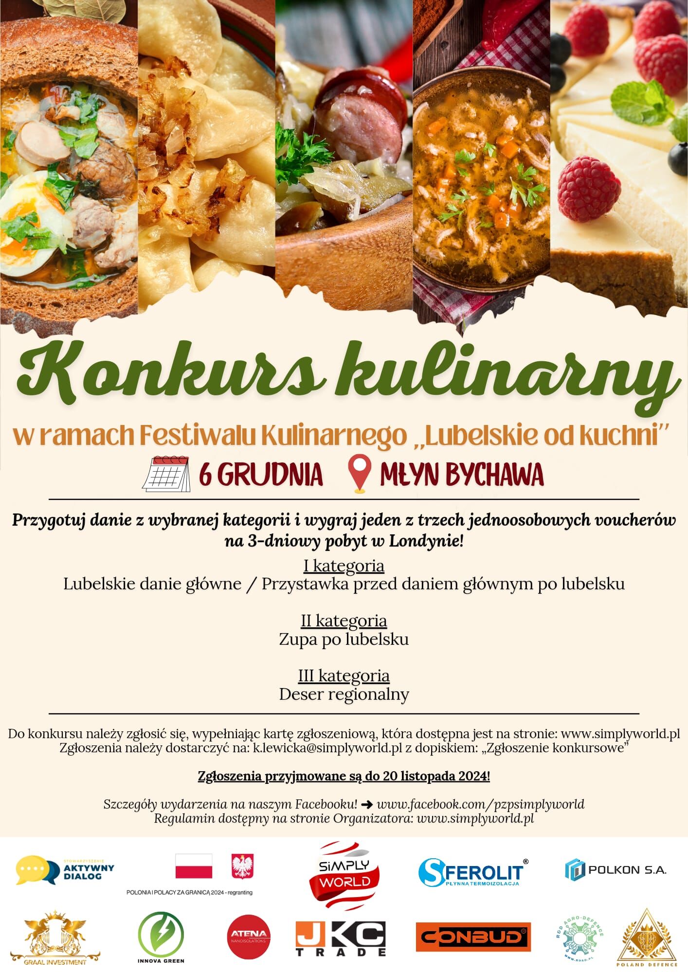 Plakat konkurs kulinarny w ramach Festiwalu Kulinarnego 