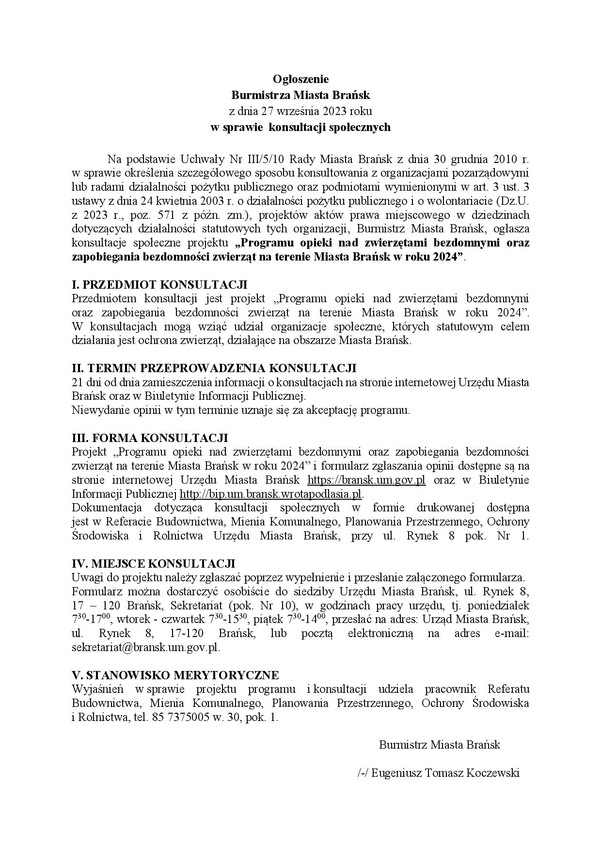 GKM.6140.36.2023 Ogłoszenie o konsultacjach page 001